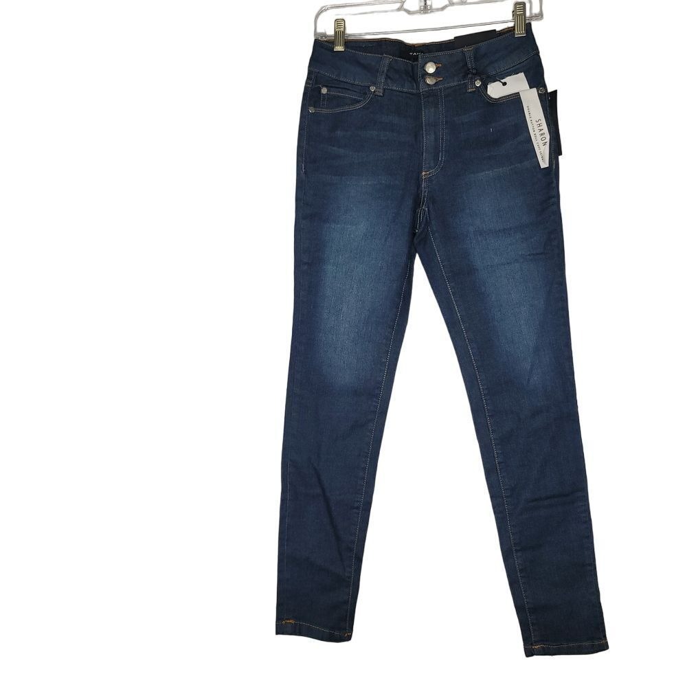 Tahari Olivia Sharon  Roll Cuff Skinny Jeans Size 6/28 Retro Work Minimalist Y2K